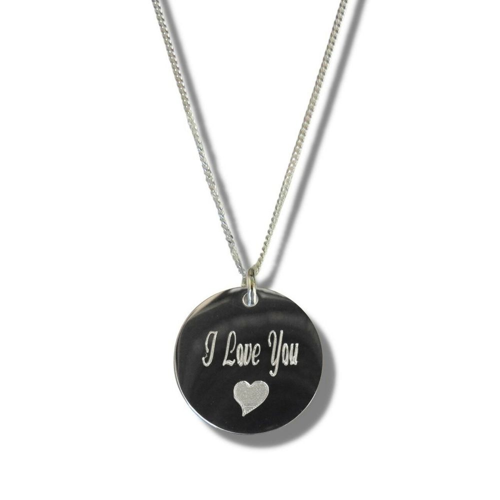 I LOVE YOU DISC NECKLACE